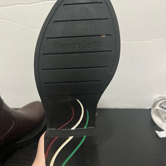 Franco Sarto Women’s Size 8 Zip Up Combat Boot Brown Leather Ankle Moto Boot - Picture 7 of 9